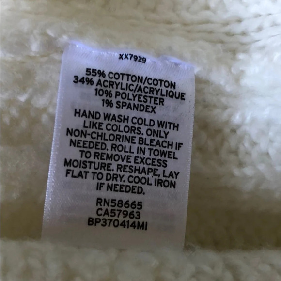 NWT BP Nordstrom XS Oversized V Neck Cable Tunic Sweater Tunic Pullover Cream - Picture 7 of 7